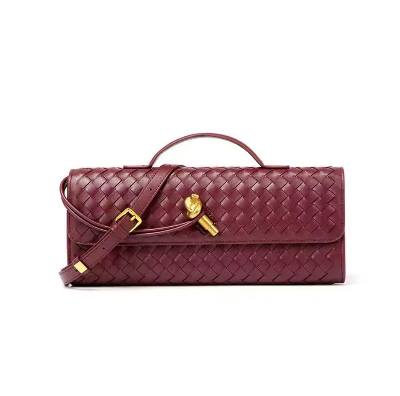 The Weave Bag PU Burgundy