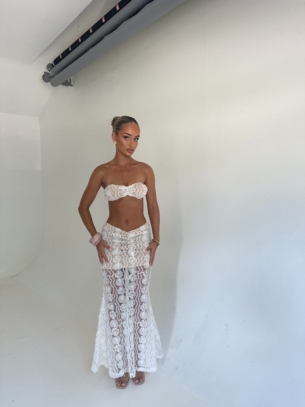 MISTI Floral Appliqué Fishtail Two Piece