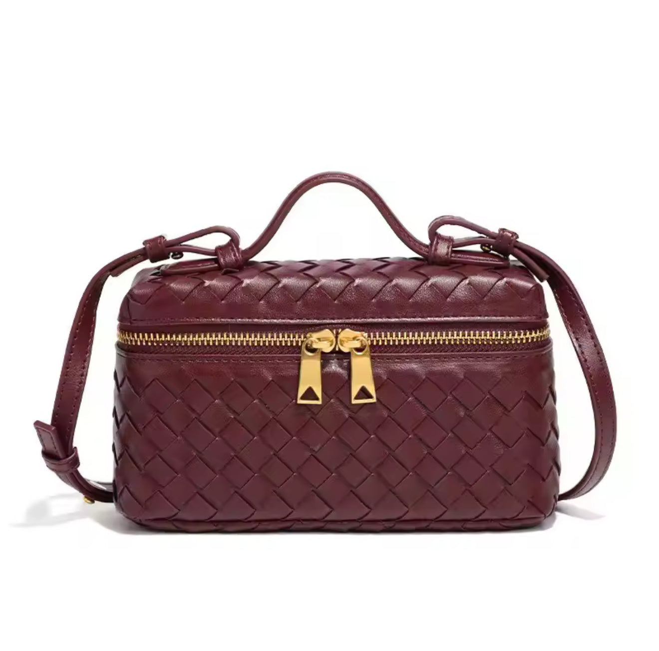 The Weave Bag PU Burgundy