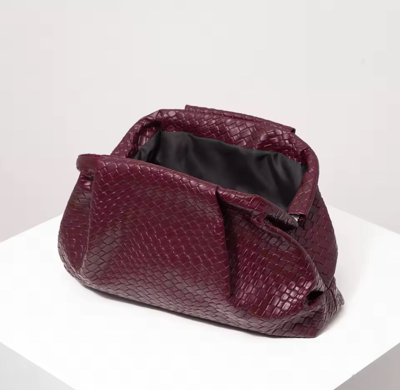 The Weave Clutch Burgundy