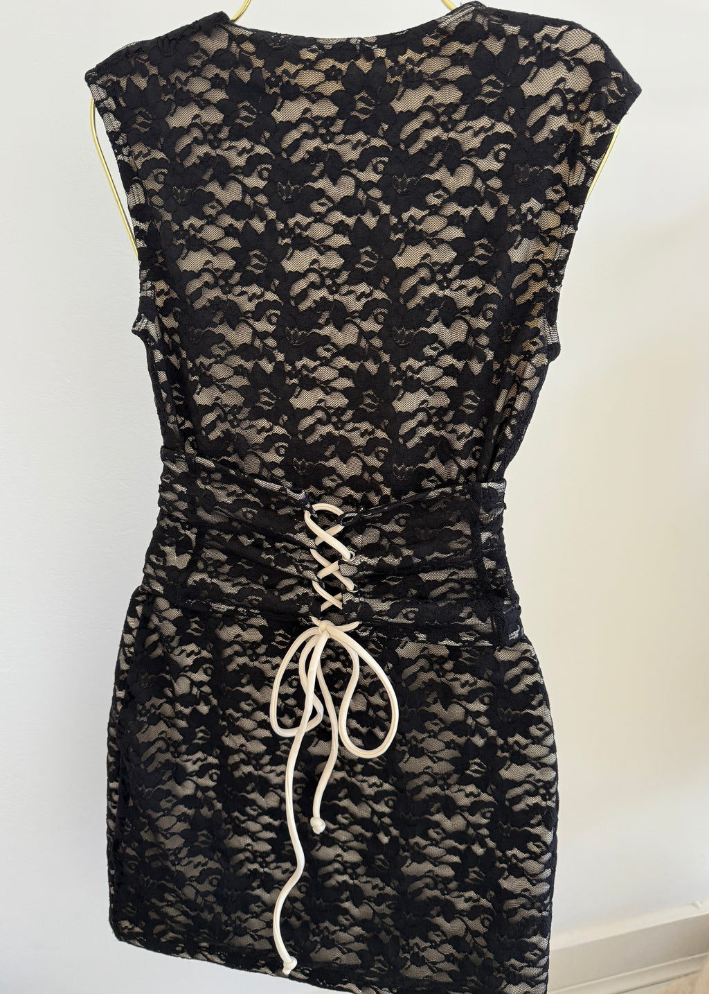 LOVELLE Lace Corset Waist Mini Dress