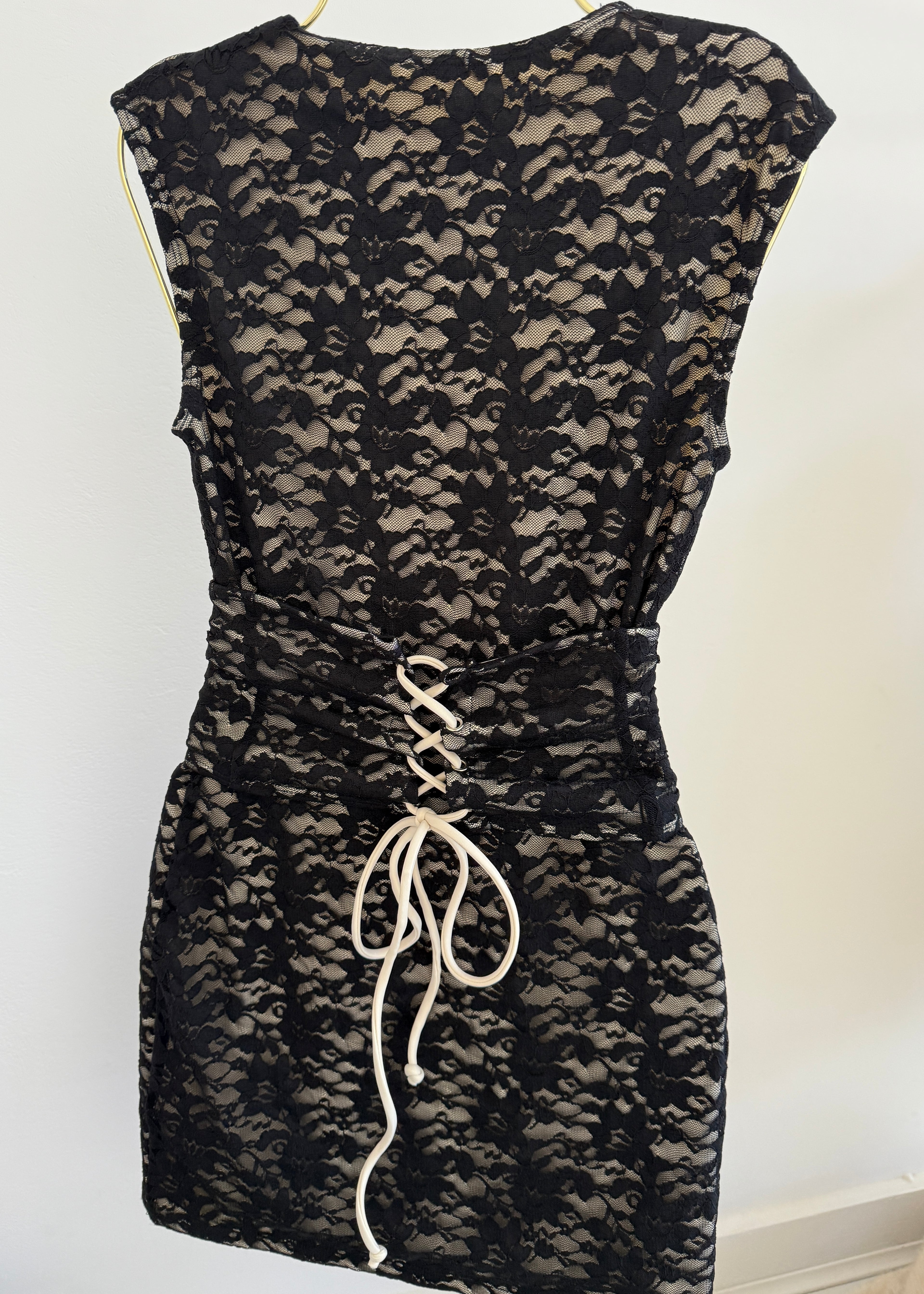 LOVELLE Lace Corset Waist Mini Dress