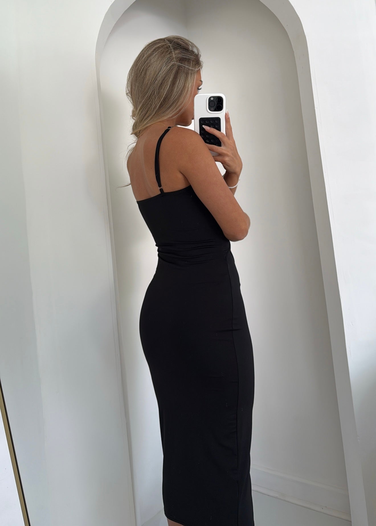 KHLOE Cut Out Midi Dress Black