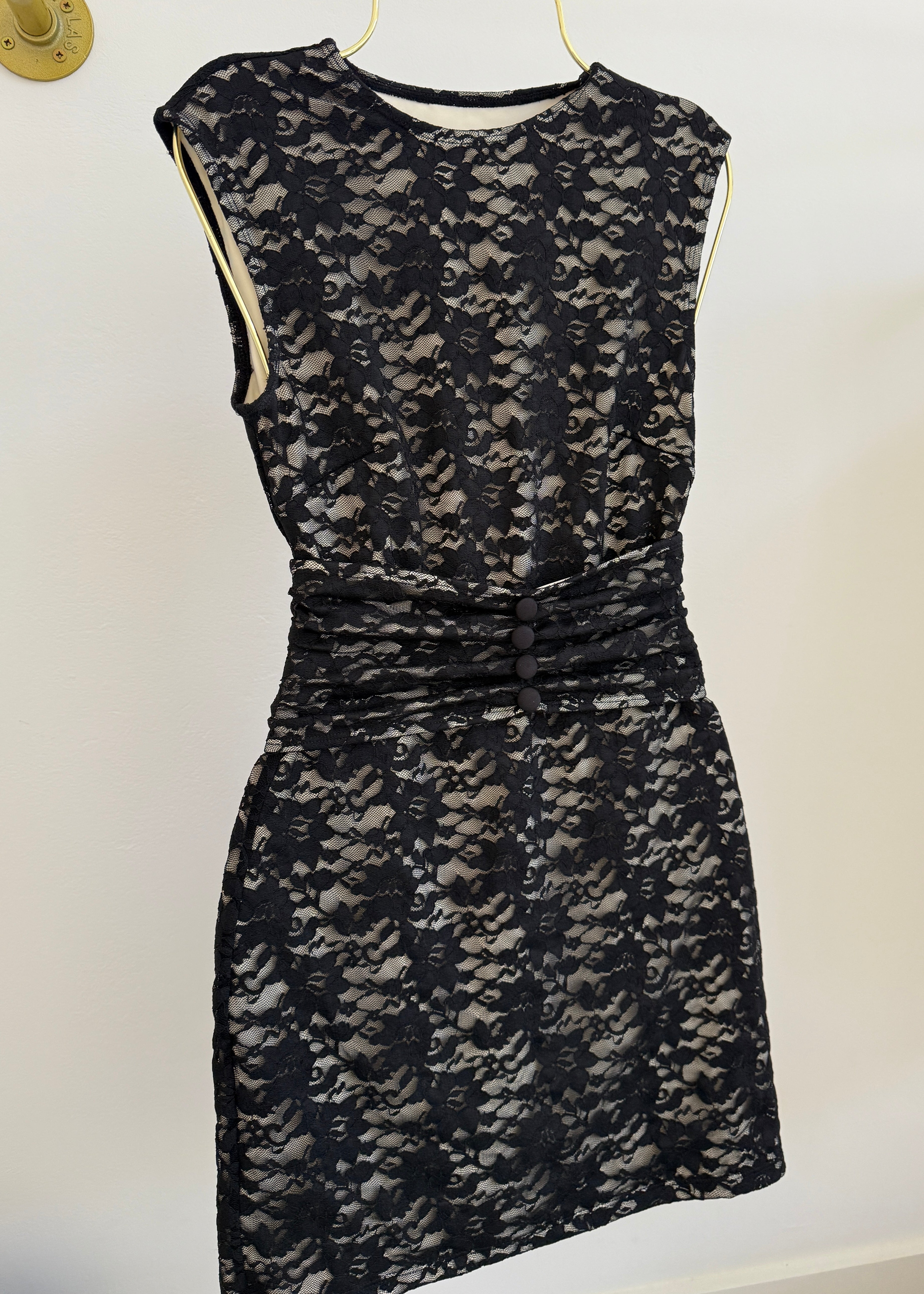 LOVELLE Lace Corset Waist Mini Dress