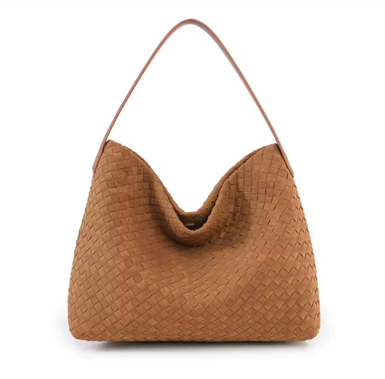 The Woven Tote Faux Suede Tan