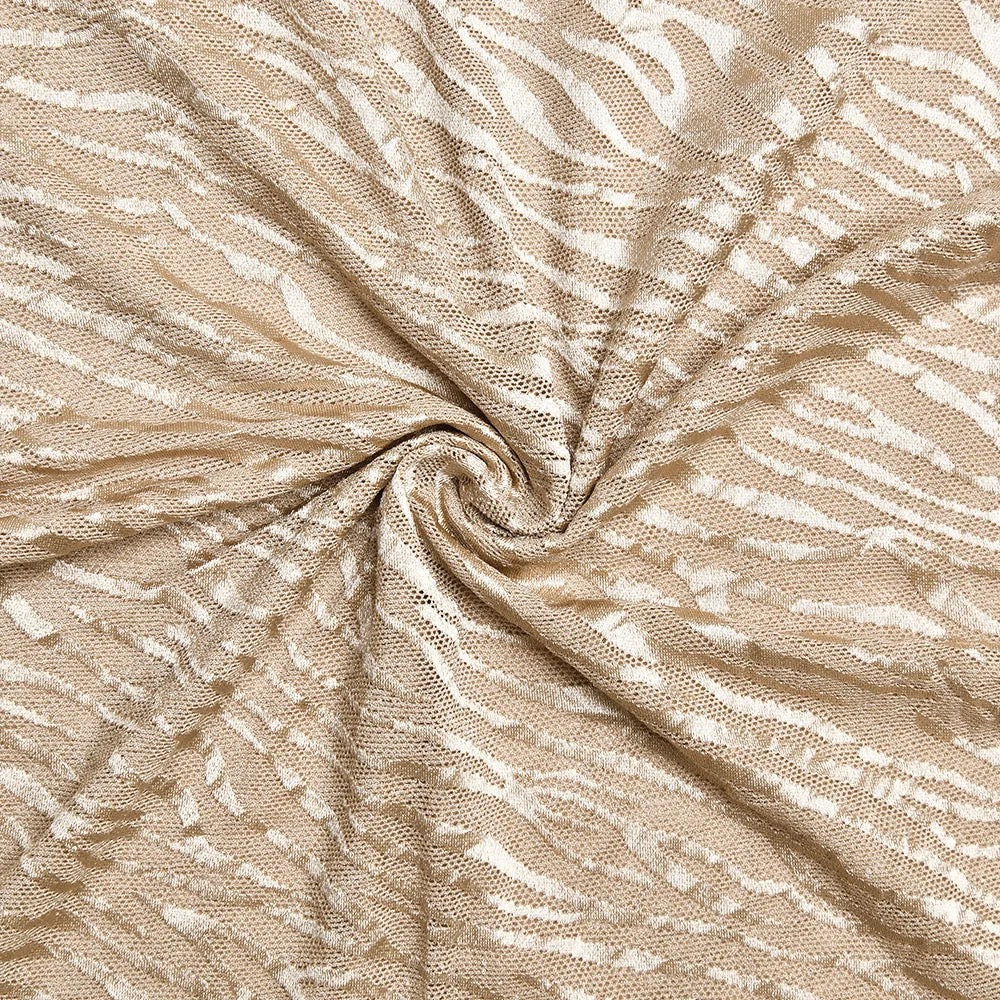 TIGER Mesh Frill Print Dress Golden Beige