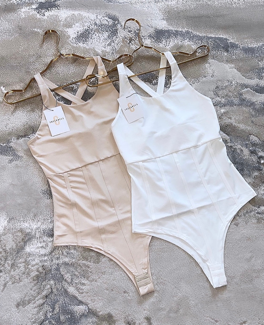 CELISSA Corset Style Bodysuit White