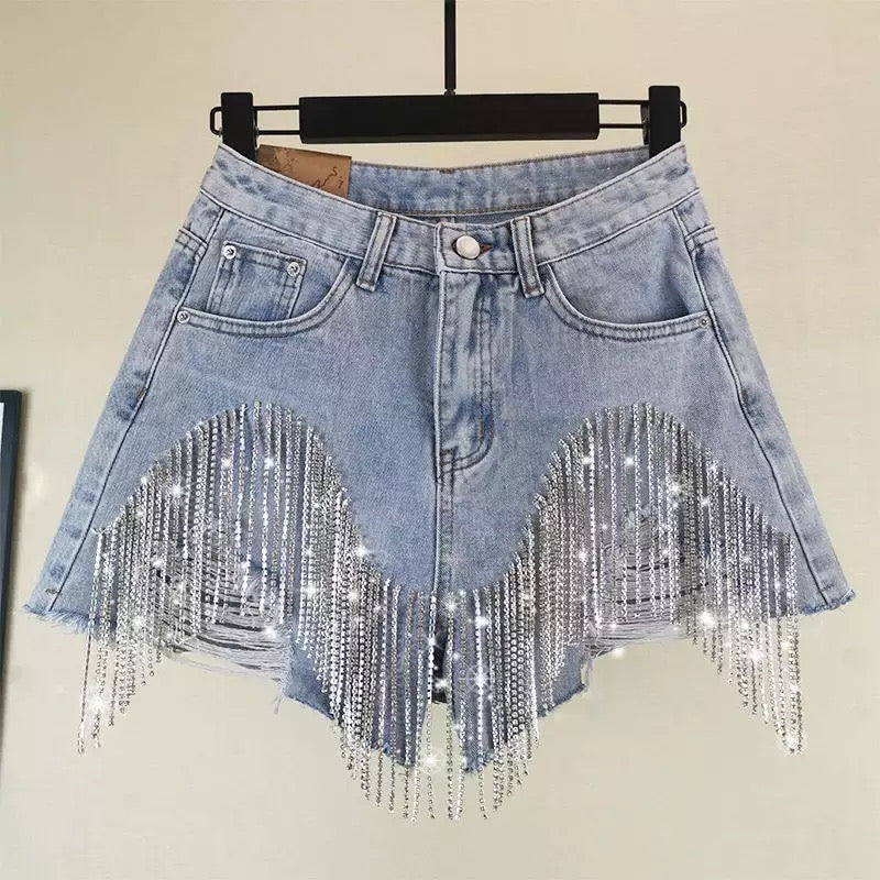 Diamanté Tassel Shorts